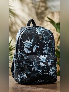 NEW! Vans Black and Blue Tropical Backpack